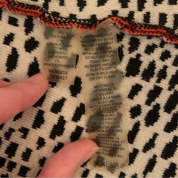 Magaschoni Cashmere Silk Blend Sweater Dress Patterned Colorful Sleeveless XS - Picture 5 of 5